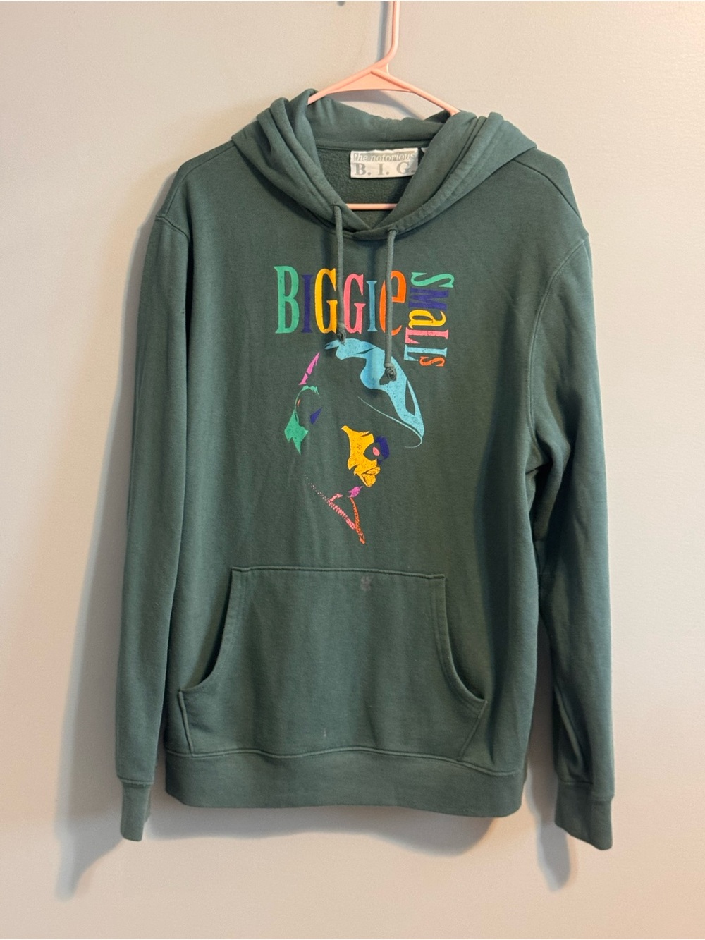 The Notorious B.I.G. Biggie Smalls Graphic Hoodie XL Green Hip Hop Rap